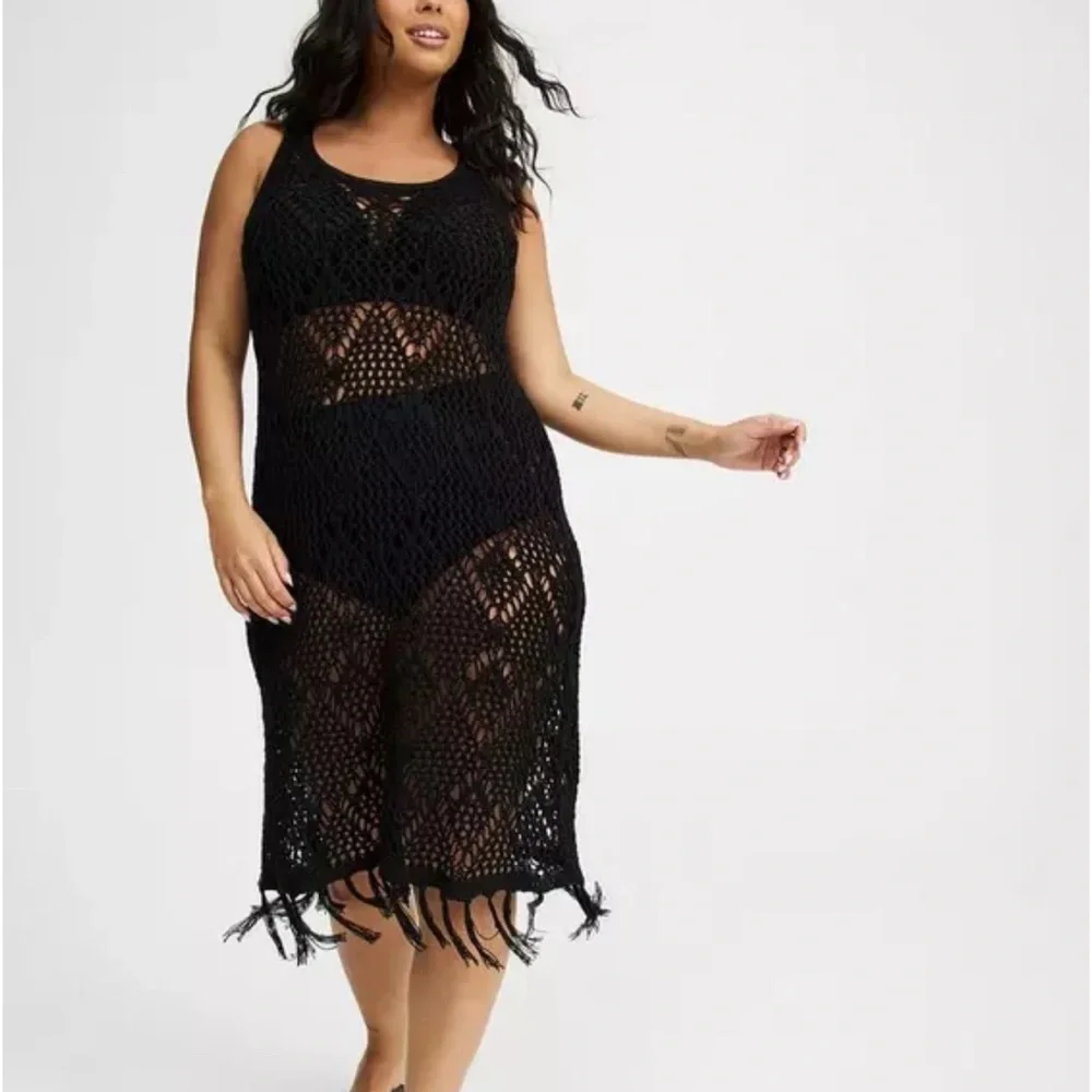 Crochet Fringe Cover-Up Dress - Picture 2 of 5